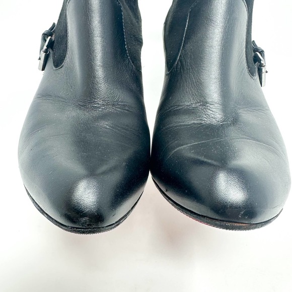Christian Louboutin Canassone 100mm Black Ankle Booties Shoes EU 37 US 7 - Picture 5 of 12